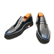 Load image into Gallery viewer, Men's Blue Leather Loafers
