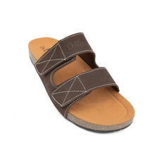 Load image into Gallery viewer, Men's Brown Adjustable Slide Sandals