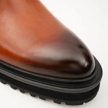 Load image into Gallery viewer, Men's Brown Calfskin Buckle Chelsea Boots