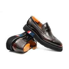 Load image into Gallery viewer, Men's Burgundy Leather Loafers