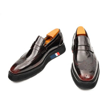 Load image into Gallery viewer, Men's Burgundy Leather Loafers
