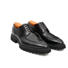 Load image into Gallery viewer, Men's Classic Black Derby Leather Shoes with Lug Sole