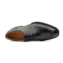 Load image into Gallery viewer, Men's Classic Black Derby Leather Shoes with Lug Sole