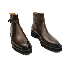 Load image into Gallery viewer, Men's Coffee Calfskin Buckle Chelsea Boots