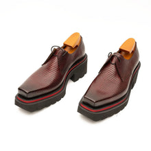 Load image into Gallery viewer, Men's Embossed Leather Derby Shoes with Chunky Sole