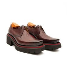 Load image into Gallery viewer, Men's Embossed Leather Derby Shoes with Chunky Sole