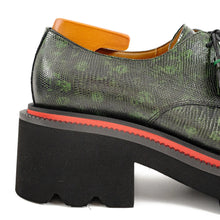 Load image into Gallery viewer, Men's Leather Derby Shoes with Snake-Print Platform