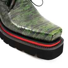 Load image into Gallery viewer, Men's Leather Derby Shoes with Snake-Print Platform