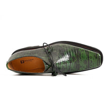 Load image into Gallery viewer, Men's Leather Derby Shoes with Snake-Print Platform