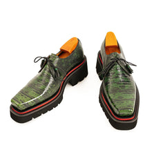 Load image into Gallery viewer, Men's Leather Derby Shoes with Snake-Print Platform