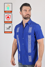 Load image into Gallery viewer, Men's Modern Royal Blue GUAYABERA Shirt
