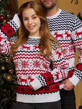 Load image into Gallery viewer, Women's Snowflake Reindeer Christmas Couple's Sweater | NCS