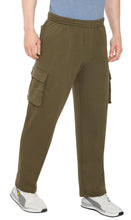 Load image into Gallery viewer, Men's Brushed Fleece Cargo Pants – Comfy Sweatpants with inner drawstrings