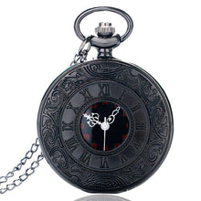 Load image into Gallery viewer, Men's Black Engraved Pocket Watch