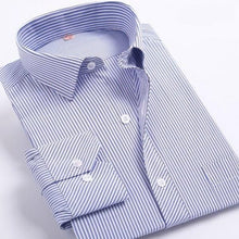 Load image into Gallery viewer, Men's Dark Blue Striped Dress Shirt - Multiple Sizes