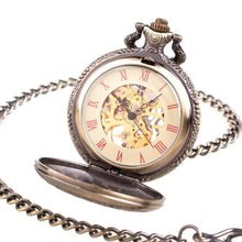 Load image into Gallery viewer, Men's Mechanical Hand Wind Zodiac Steampunk Pocket Watch