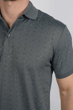 Load image into Gallery viewer, Mens Modern Fit Stretch Full Body Crystals Polo