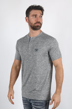 Load image into Gallery viewer, Mens Modern Fit Stretch Henley T-Shirt with Logo