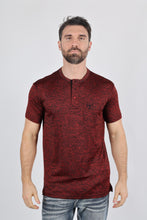 Load image into Gallery viewer, Mens Modern Fit Stretch Henley T-Shirt with Logo