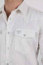 Load image into Gallery viewer, Mens Modern Fit Stretch Lurex Western Long Sleeve Shirt