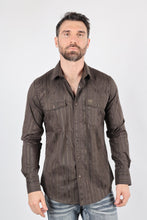 Load image into Gallery viewer, Mens Modern Fit Stretch Lurex Western Long Sleeve Shirt