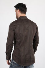 Load image into Gallery viewer, Mens Modern Fit Stretch Lurex Western Long Sleeve Shirt
