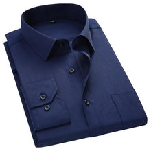 Load image into Gallery viewer, Men's Navy Blue Dress Shirt