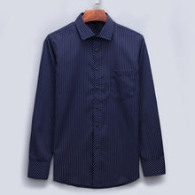 Load image into Gallery viewer, Men's Navy Striped Dress Shirt