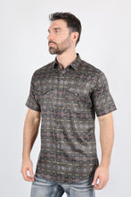 Load image into Gallery viewer, Mens Performance Classic Fit Western Short Sleeve Aztec Print Shirt