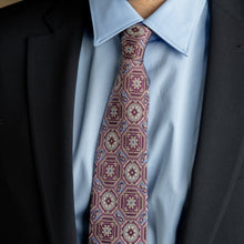 Load image into Gallery viewer, Mantova - Printed Silk Tie - Burgundy Plum
