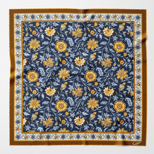 Load image into Gallery viewer, Carrara - Silk Neckerchief - Navy & Mustard
