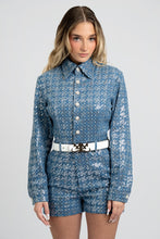 Load image into Gallery viewer, Moné Sequined Denim Romper