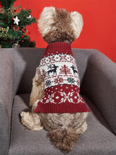 Load image into Gallery viewer, Moose Snowflake Pattern High Neck Pet Sweater | NCS