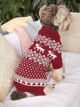 Load image into Gallery viewer, Moose Snowflake Pattern High Neck Pet Sweater | NCS