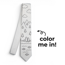 Load image into Gallery viewer, Mountain Scene Men's Coloring Tie