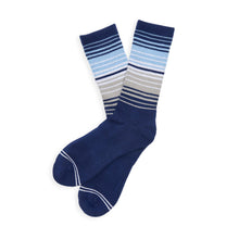 Load image into Gallery viewer, Navy Ombre Stripe Casual Crew