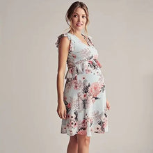 Load image into Gallery viewer, Casual Flower Print Sleeveless Maternity Dress - # BAGE211510108-PRG