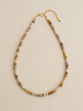 Load image into Gallery viewer, Handmade Natural Stone Beaded Necklace with Moon Pendant