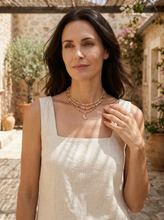 Load image into Gallery viewer, Handmade Natural Stone Beaded Necklace with Moon Pendant