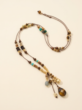 Load image into Gallery viewer, Natural Stone Beaded Long Necklace