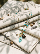 Load image into Gallery viewer, Natural Stone Beaded Long Necklace