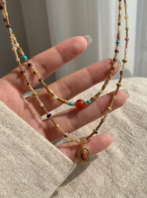 Load image into Gallery viewer, Natural Stone Boho Jewelry Choker Necklace