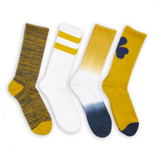 Load image into Gallery viewer, Navy Gold Casual Socks 4 Pack