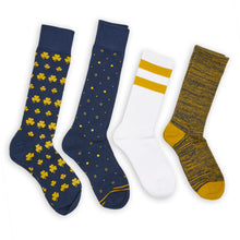 Load image into Gallery viewer, Navy Gold Mixed Socks 4 Pack -A