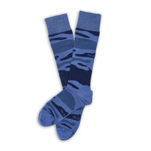 Load image into Gallery viewer, Navy Sip Camo Dress Socks