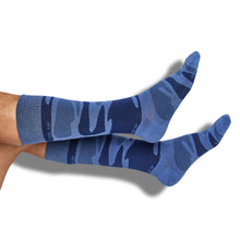Load image into Gallery viewer, Navy Sip Camo Dress Socks
