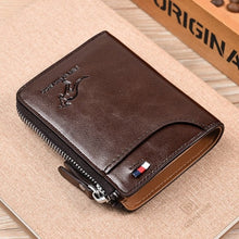 Load image into Gallery viewer, New Men Wallets Fashion Short Desigh Zipper Card Holder Men Leather Purse Solid Coin Pocket High Quality Male Purse