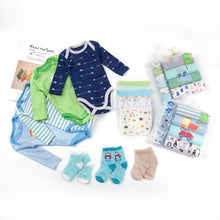 Load image into Gallery viewer, Newborn Long Sleeve Triangle Bodysuit & Towel Socks Gift Set - # BANB11110015