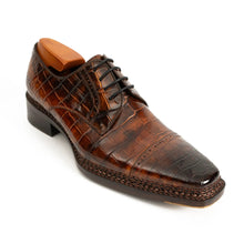 Load image into Gallery viewer, Norwegian-Stitched Nile Crocodile Derby Shoes