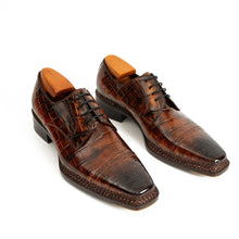 Load image into Gallery viewer, Norwegian-Stitched Nile Crocodile Derby Shoes